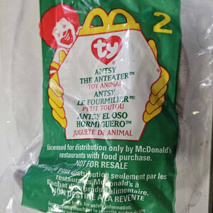 1999 McDonalds TY Teenie Beanie Babies Antsy the Anteater 2 New in Package